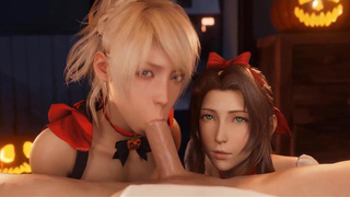Final Fantasy тянки в ИИ-порно сосут до последней капли и ловят сперму на лицо